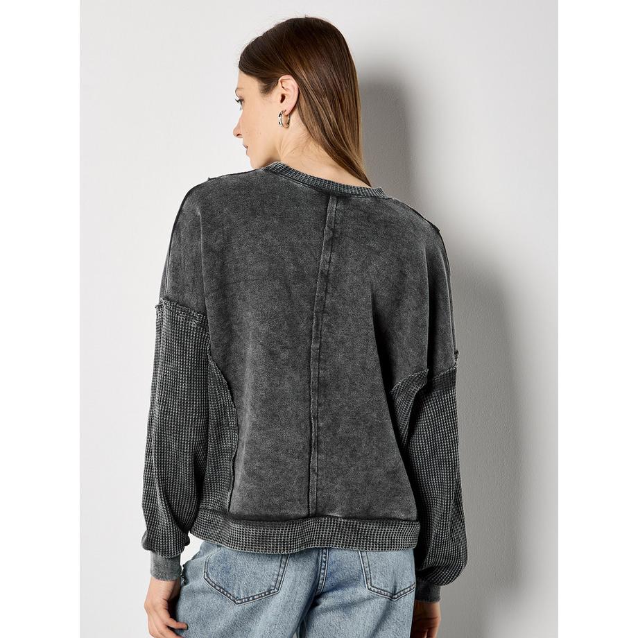 APRICOT Sweatshirt à empiècements gaufrés  