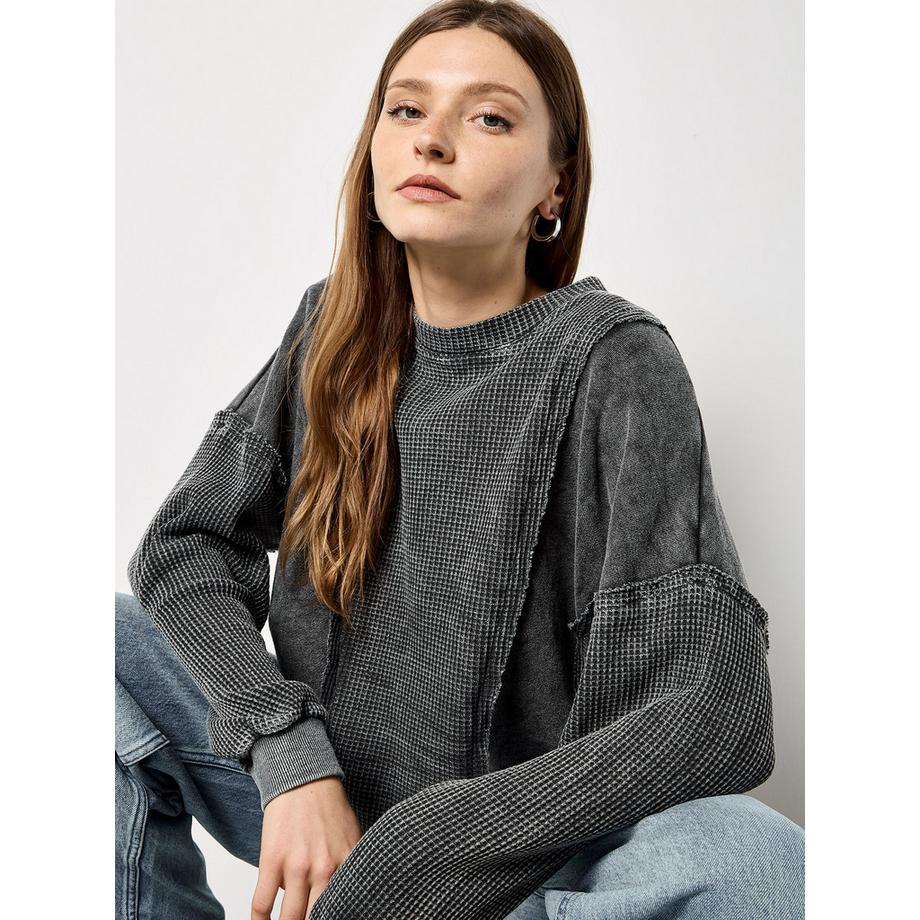 APRICOT Sweatshirt à empiècements gaufrés  
