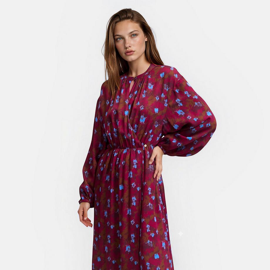 La Redoute Collections Robe longue imprimé floral à manches longues et col rond  