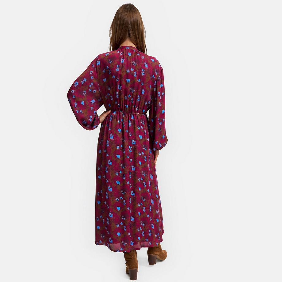La Redoute Collections Robe longue imprimé floral à manches longues et col rond  