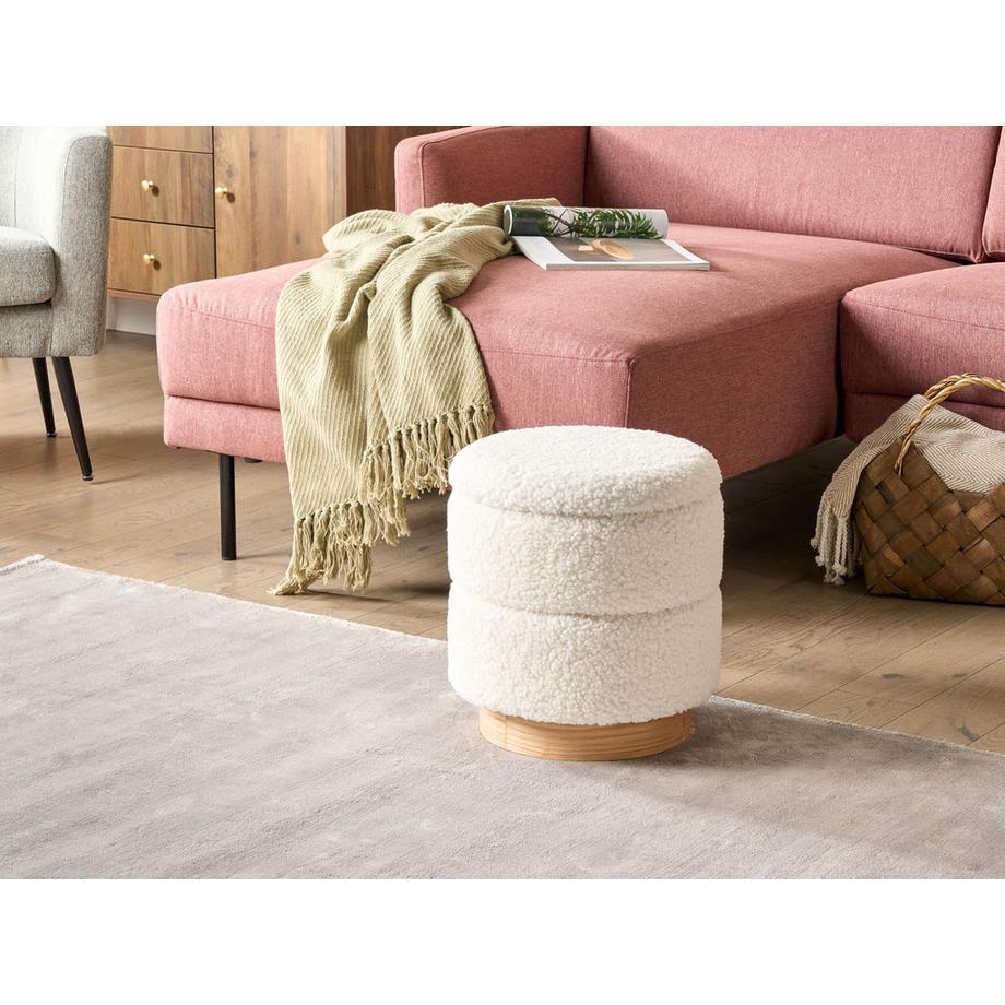 Beliani Pouf de rangement en Bouclé Glamour OGDEN  