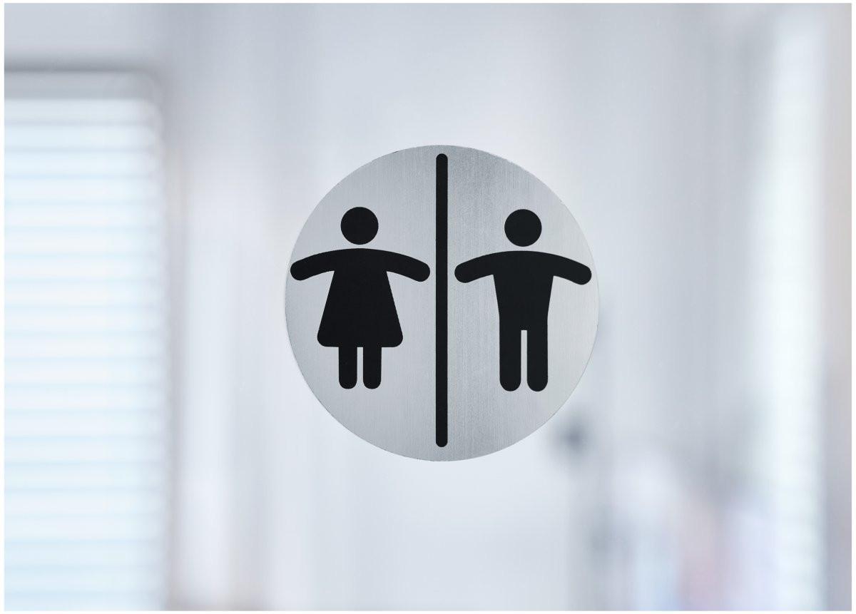 diaqua Türschild Mann + Frau matt gebürstet  