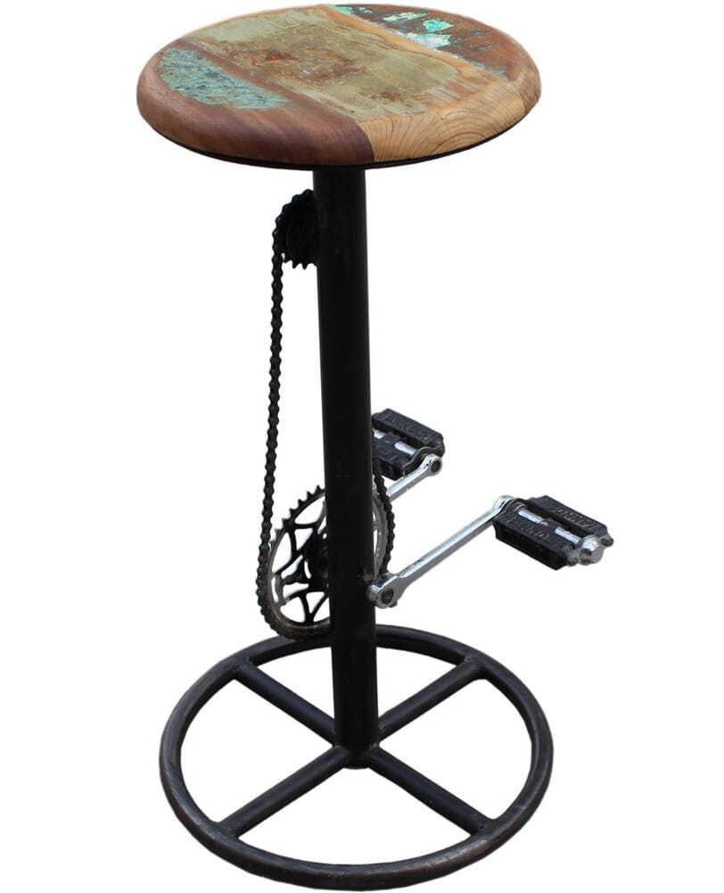 mutoni Tabouret de bar avec chaîne de vélo et pédales  