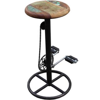 mutoni Tabouret de bar avec chaîne de vélo et pédales  