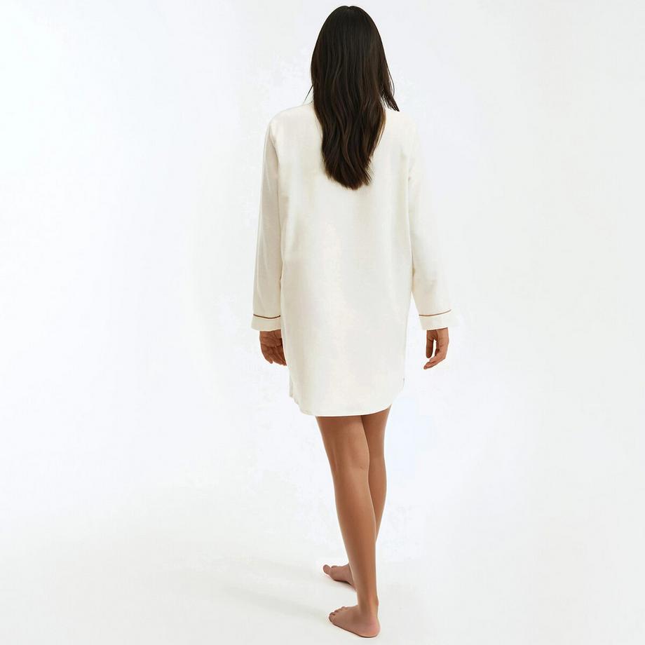 La Redoute Collections Liquette en flanelle pur coton Chemise de nuit en flanelle 