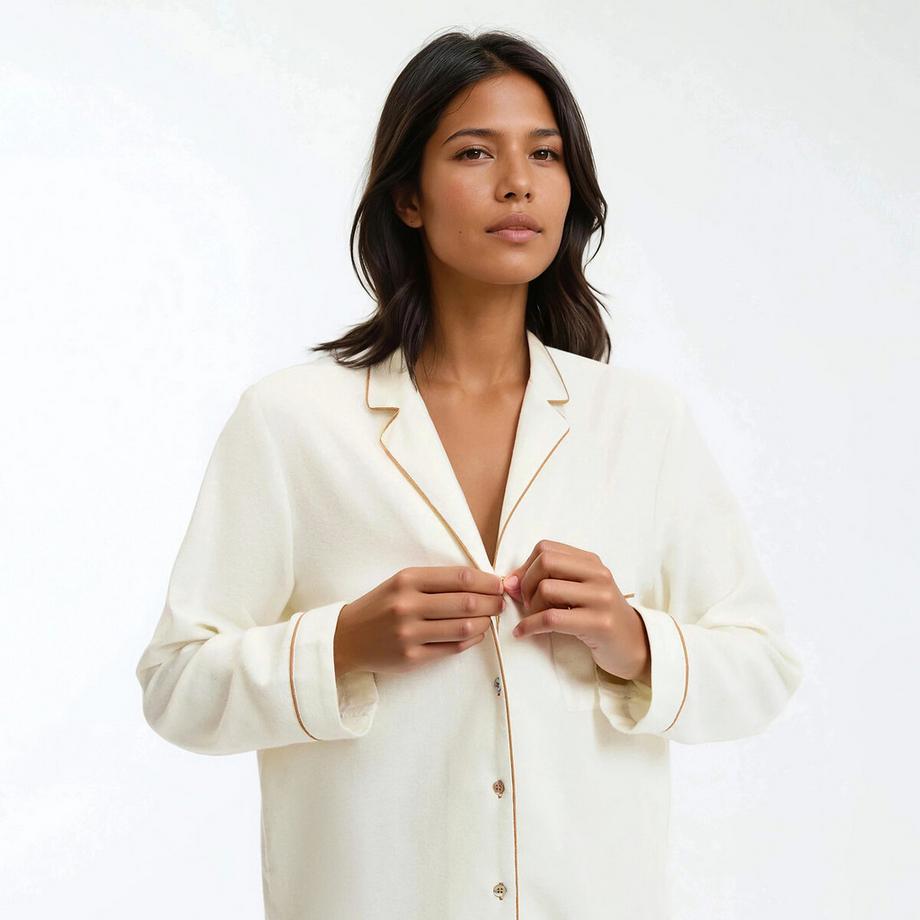 La Redoute Collections Liquette en flanelle pur coton Chemise de nuit en flanelle 