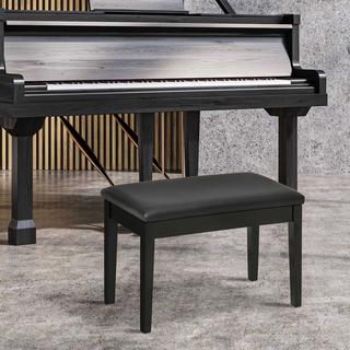 Northio Klavierbank Höhenverstellbarer Klavierhocker Mit Versteckten Stauraum, Pianobank Mit Lederkissen, Schwarz, 75 X 35 X 49 Cm  