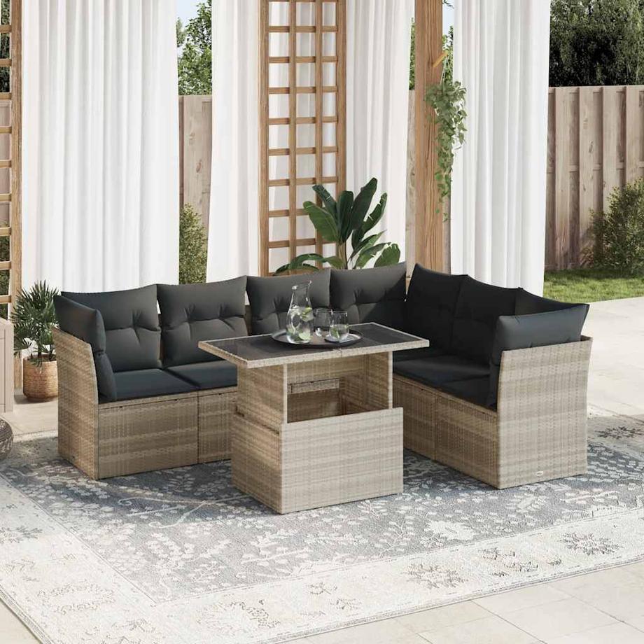 VidaXL set di divani da giardino Polirattan  
