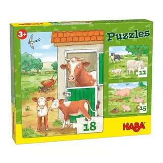 HABA  Puzzle Bauernhoftierkinder (12,15,18) 