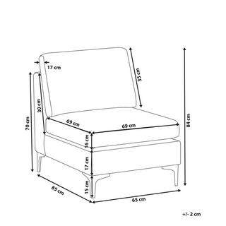 Beliani Module fauteuil en Velours Moderne EVJA  