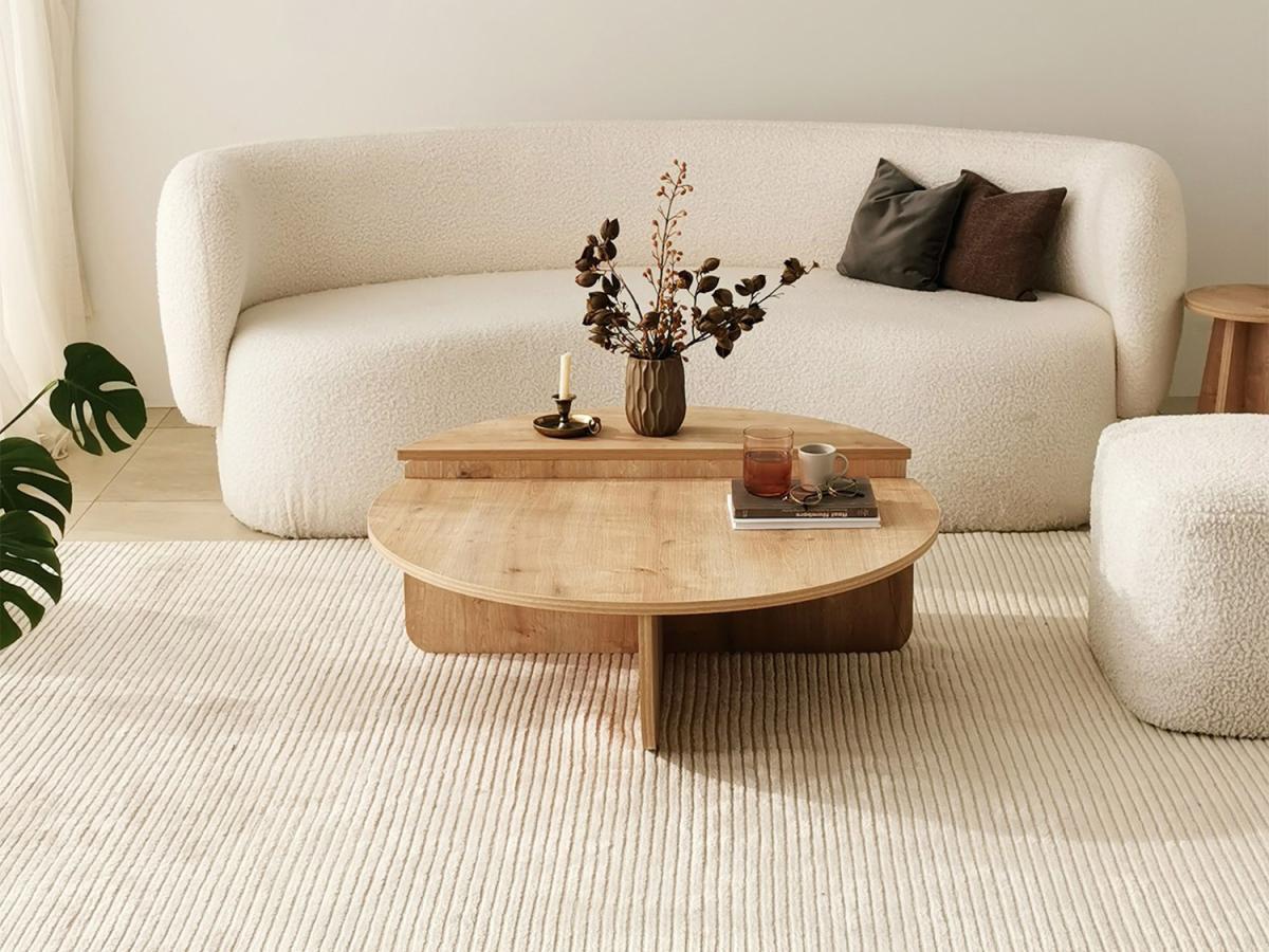 Calicosy Lot de 2 tables basses - Naturel clair - ALOEVA  