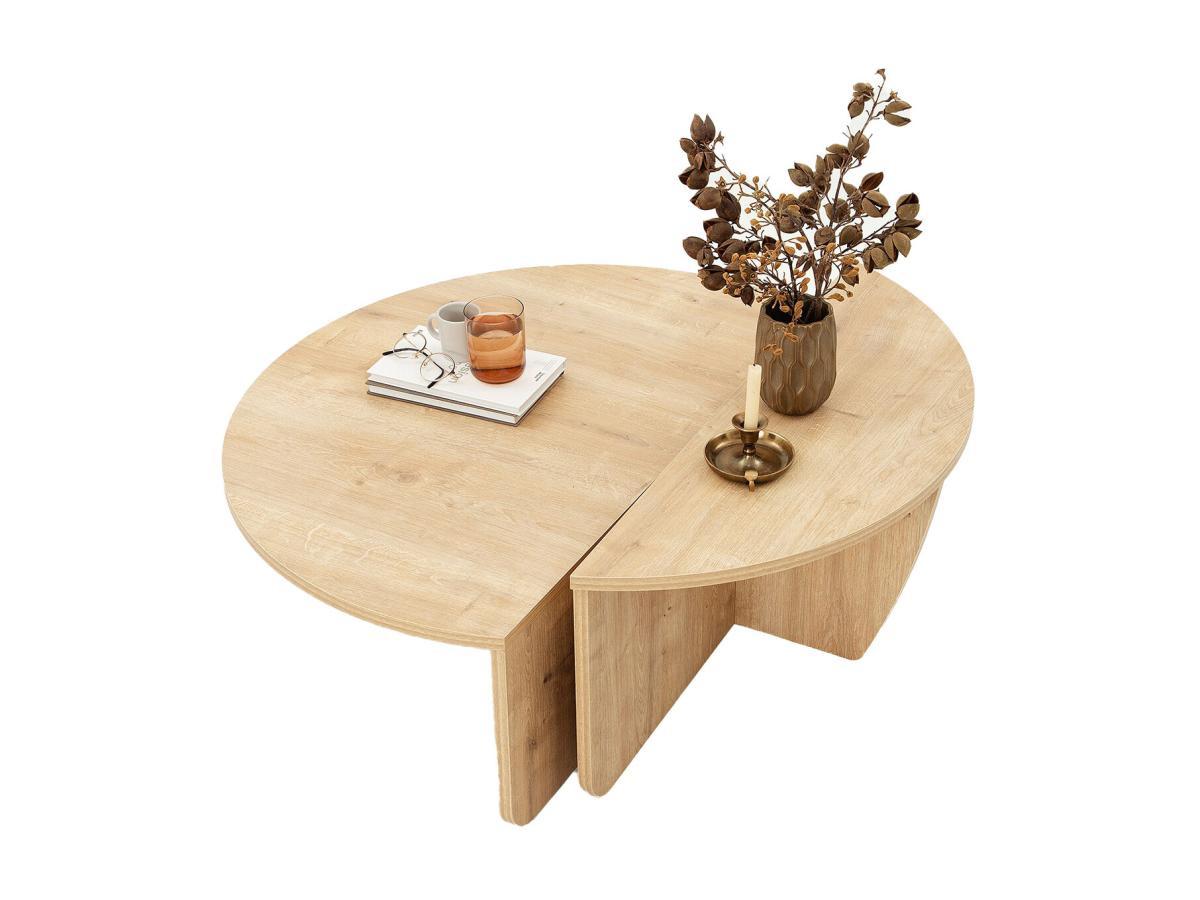 Vente-unique Lot de 2 tables basses - Naturel clair - ALOEVA  