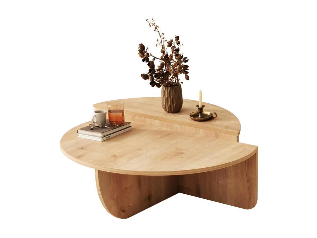 Vente-unique Lot de 2 tables basses - Naturel clair - ALOEVA  