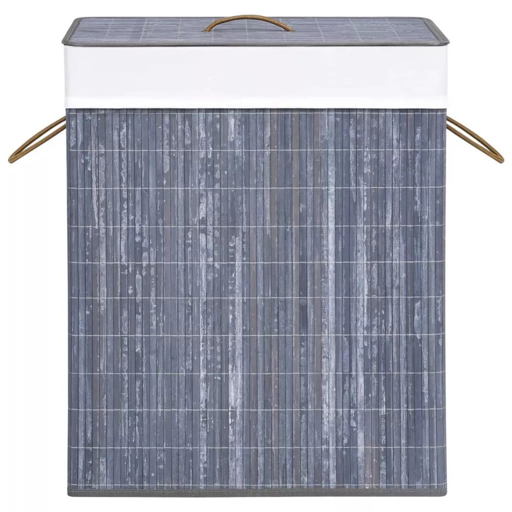 VidaXL - Panier à linge bambou, Gris