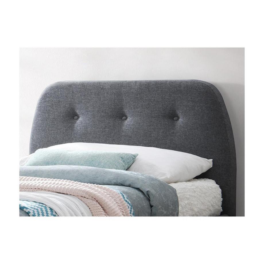 Vente-unique Lit ROMEO tête de lit capitonnée Tissu  