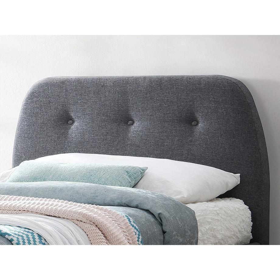 Vente-unique Lit ROMEO tête de lit capitonnée Tissu  