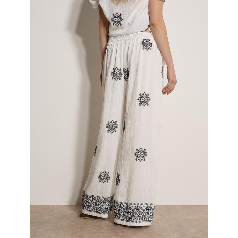 APRICOT Weite Hose mit Paisley-Stickerei  
