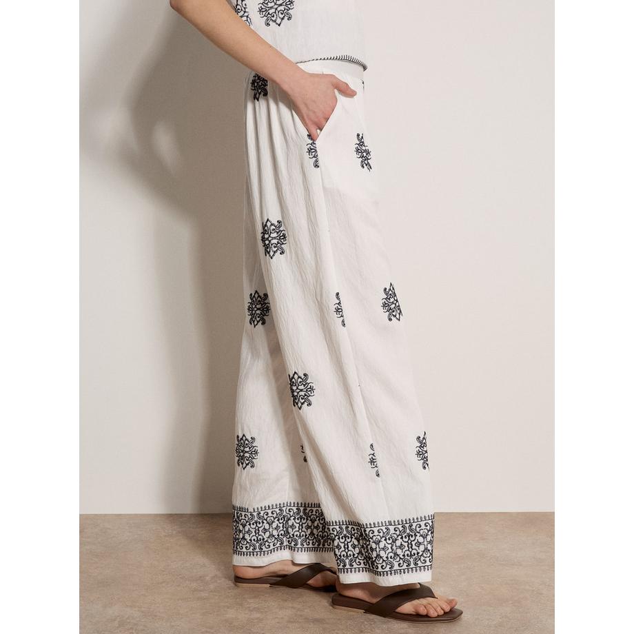APRICOT Weite Hose mit Paisley-Stickerei  