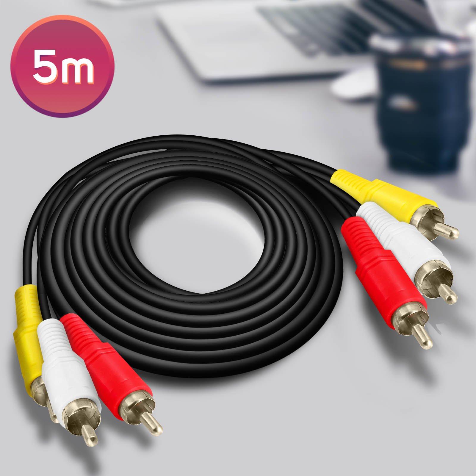 Avizar  3x Cinch-Stecker 5m Videokabel by LinQ 