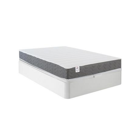 Vente-unique Ensemble 140 x 190 cm sommier coffre blanc + matelas mousse HD mémoire de forme et tissu 3D respirant ép.18cm - HEAVEN de DREAMEA  