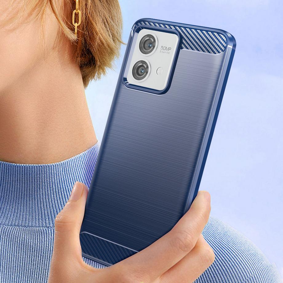 Avizar  Carbon Hülle Motorola Moto G84 Blau 