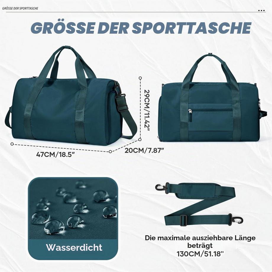 Only-bags.store Borsone Sportivo con Scomparto Scarpe e Scomparto Umido  