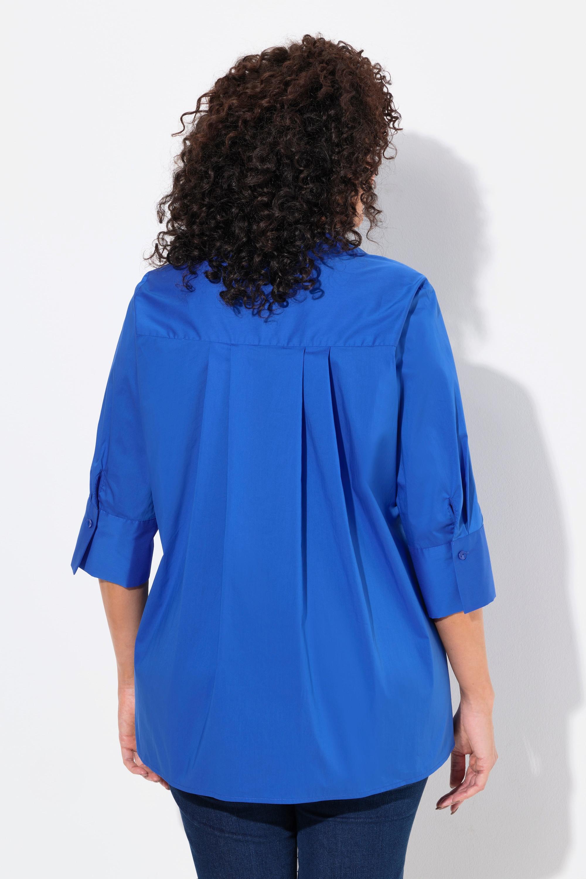 Ulla Popken Camicia Blusa Pieghe sul Retro Linea ad A Maniche 3/4  