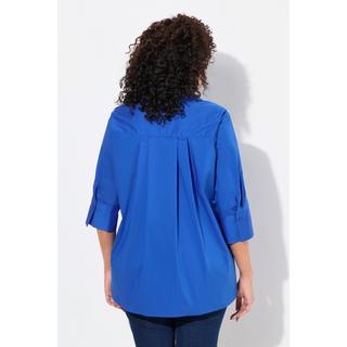 Ulla Popken Camicia Blusa Pieghe sul Retro Linea ad A Maniche 3/4  