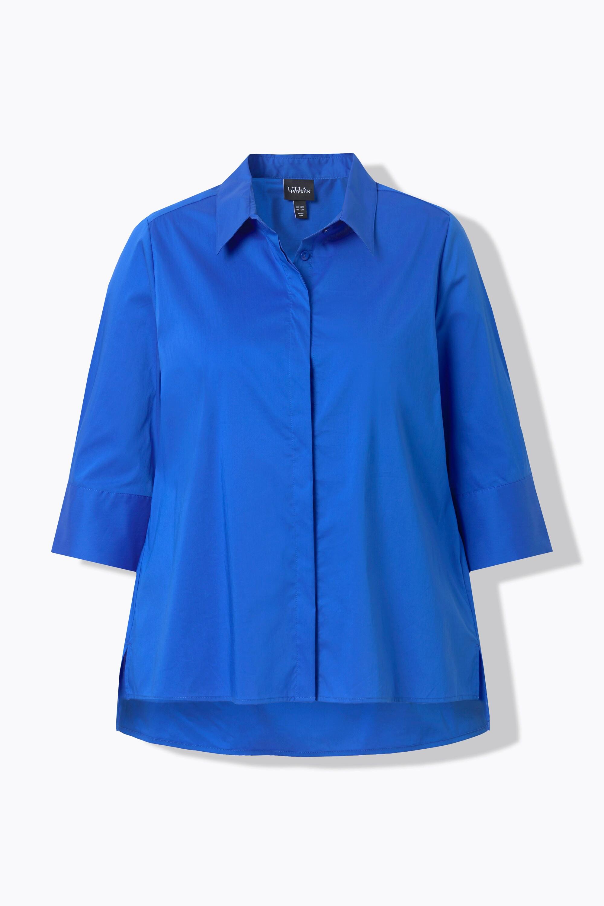 Ulla Popken Camicia Blusa Pieghe sul Retro Linea ad A Maniche 3/4  