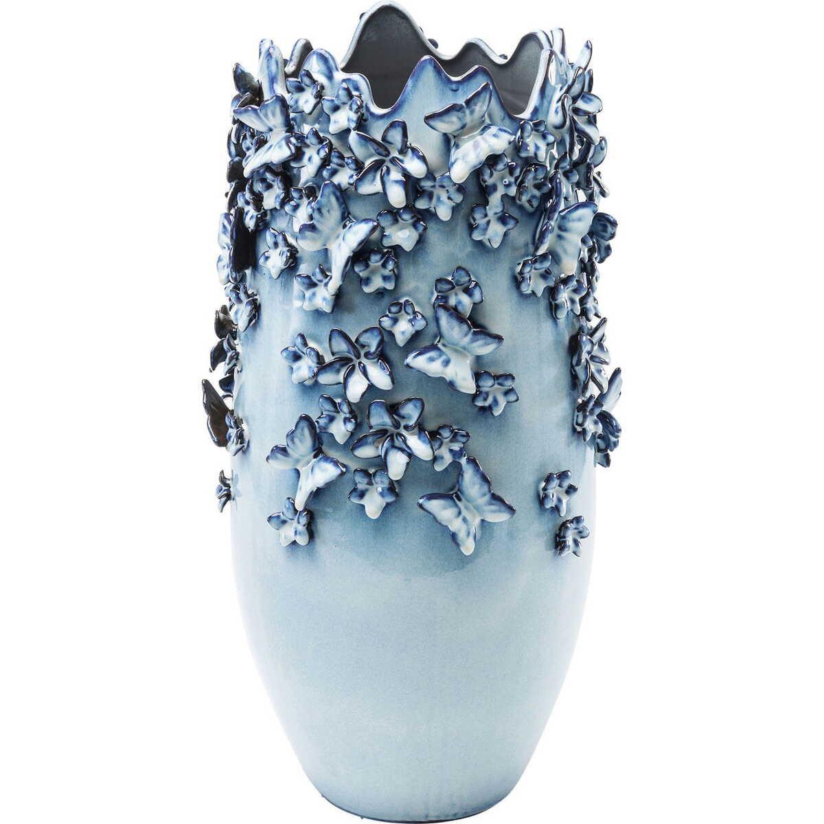 KARE Design Vase Butterflies Lightblue 50cm  