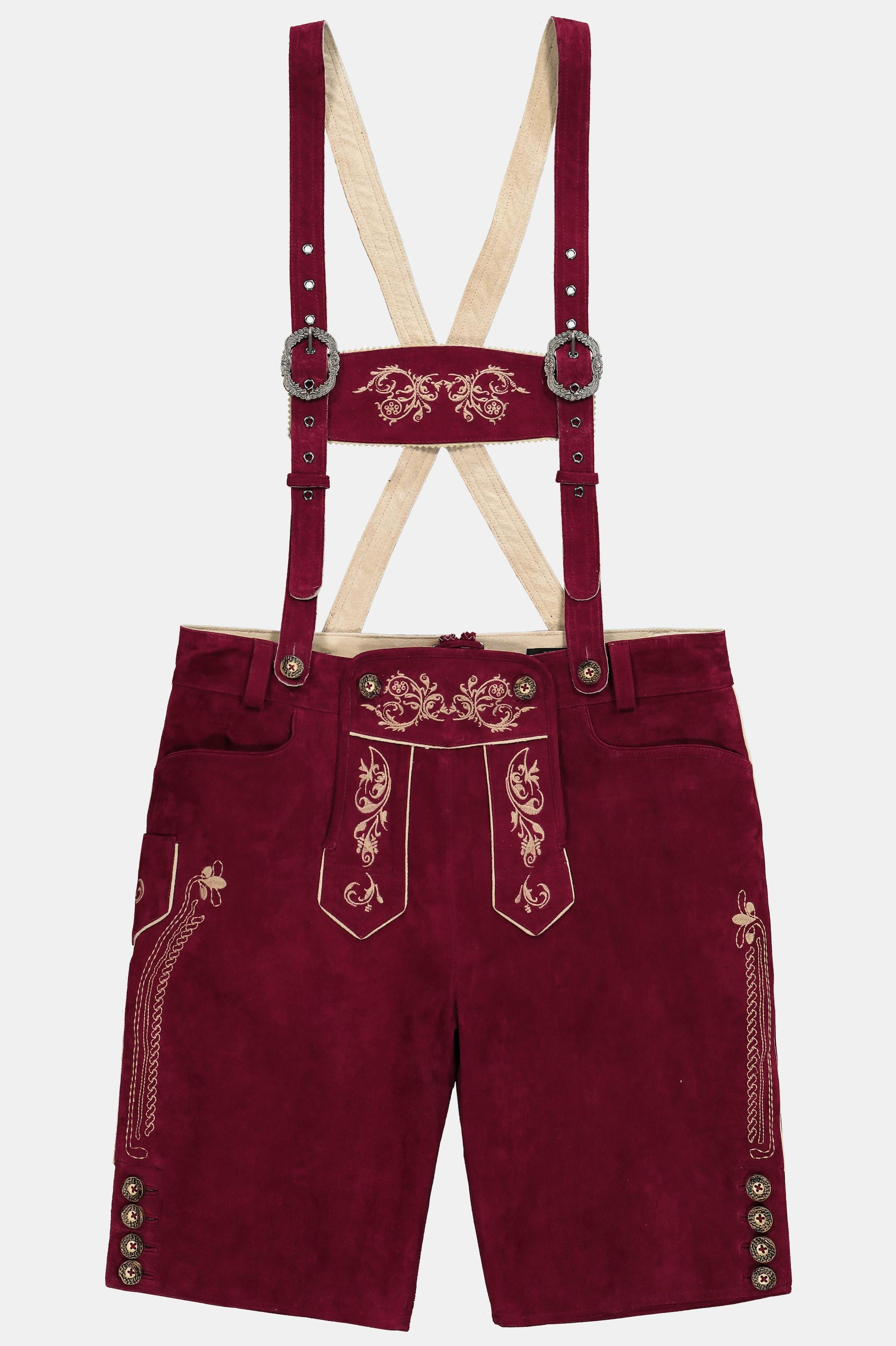 JP1880  Pantalon traditionnel bavarois. Cuir véritable et broderies 