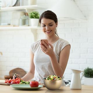 Northix Zweifarbige Servierschüssel aus Edelstahl  