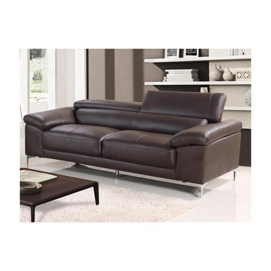 Vente-unique Canapé 3+2 places en cuir SOLANGE  