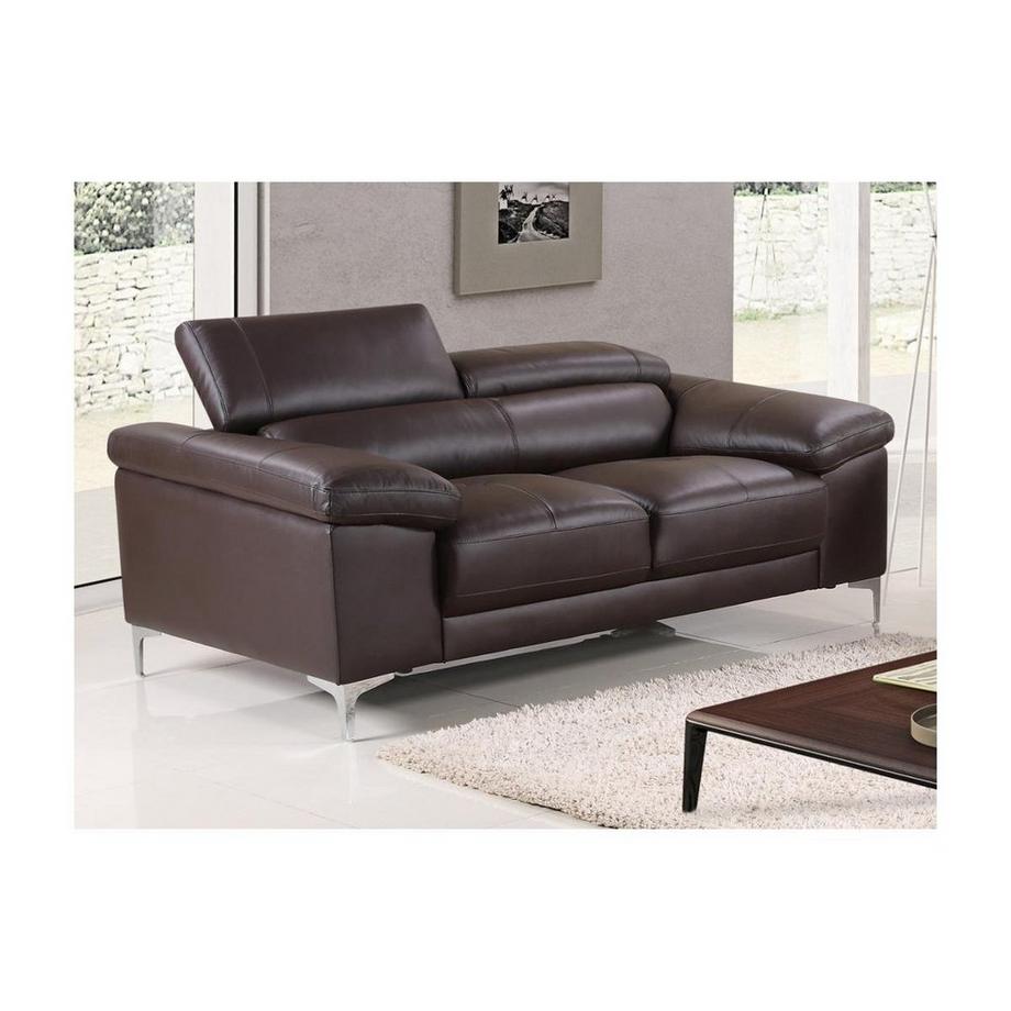 Vente-unique Canapé 3+2 places en cuir SOLANGE  