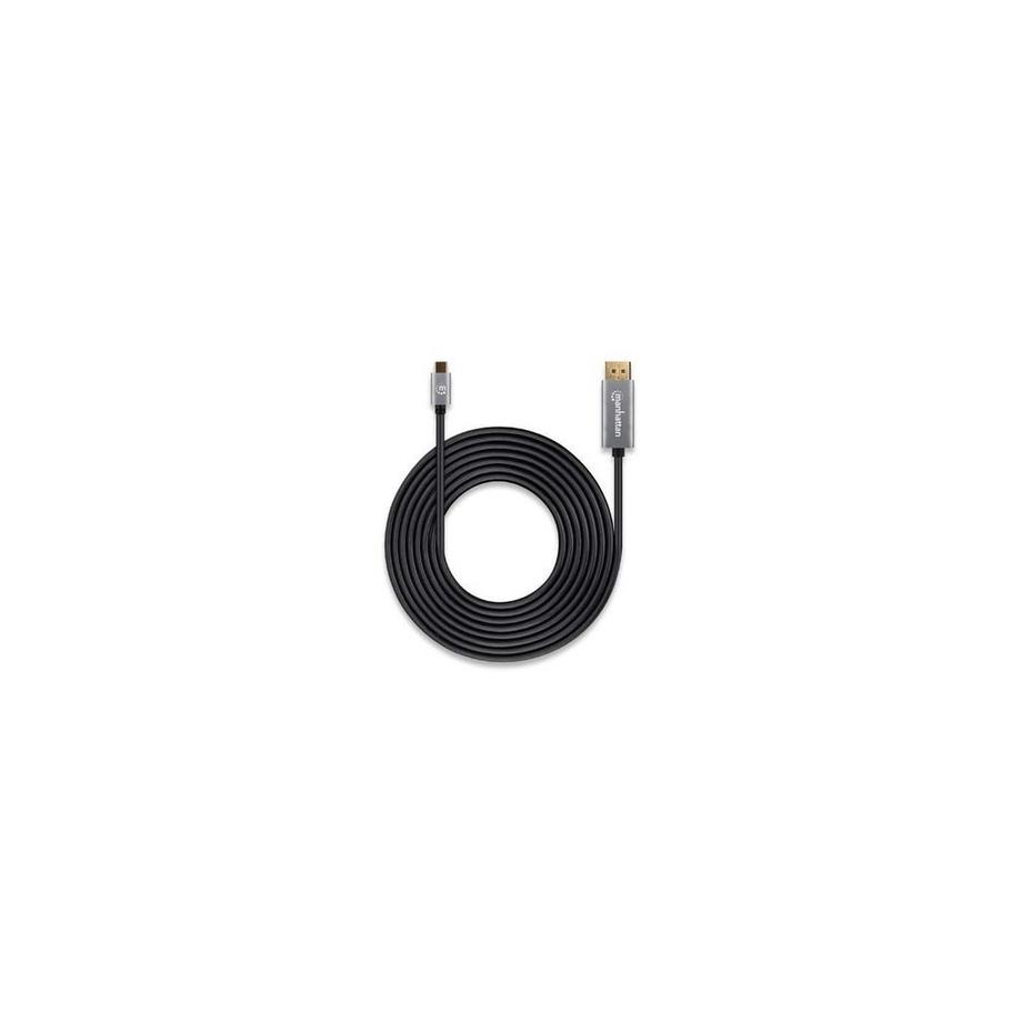 Manhattan  Manhattan 354851 Videokabel-Adapter 3 m USB Typ-C DisplayPort Schwarz, Silber 
