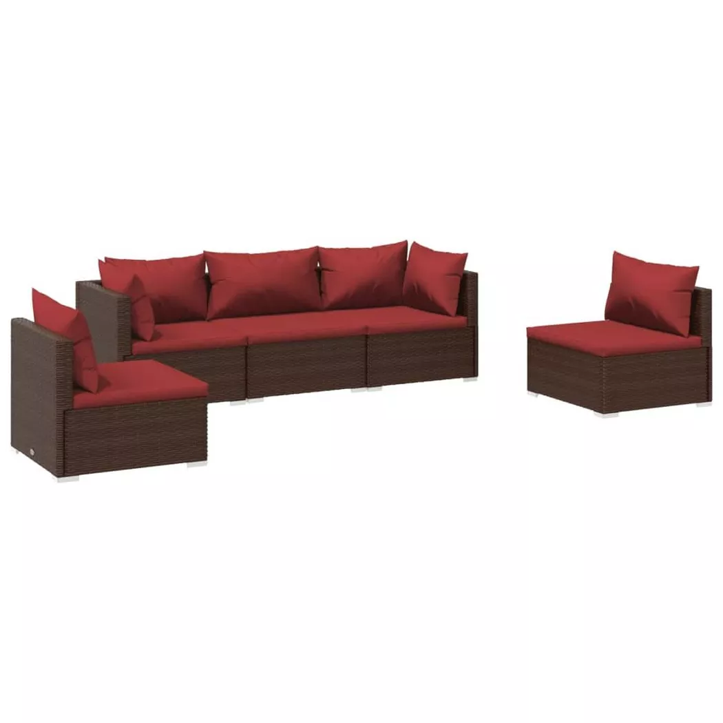 VidaXL - Salon de jardin rotin synthétique, One Size, Marron