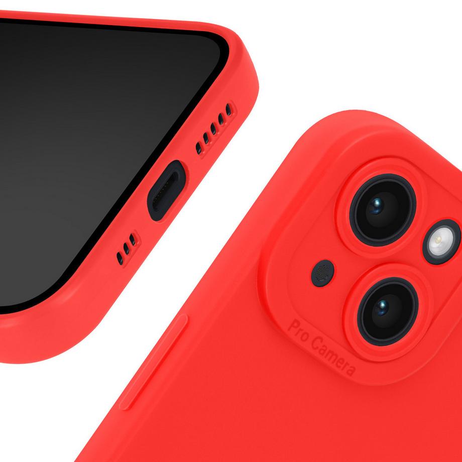 Avizar  Coque iPhone 14 Souple Mat Rouge 