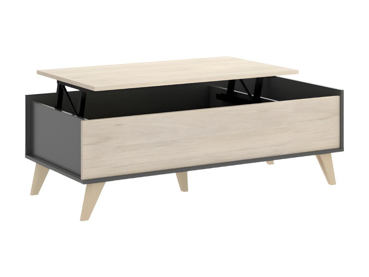 Vente-unique Table basse relevable KOLYMA 1 niche  Chêne  