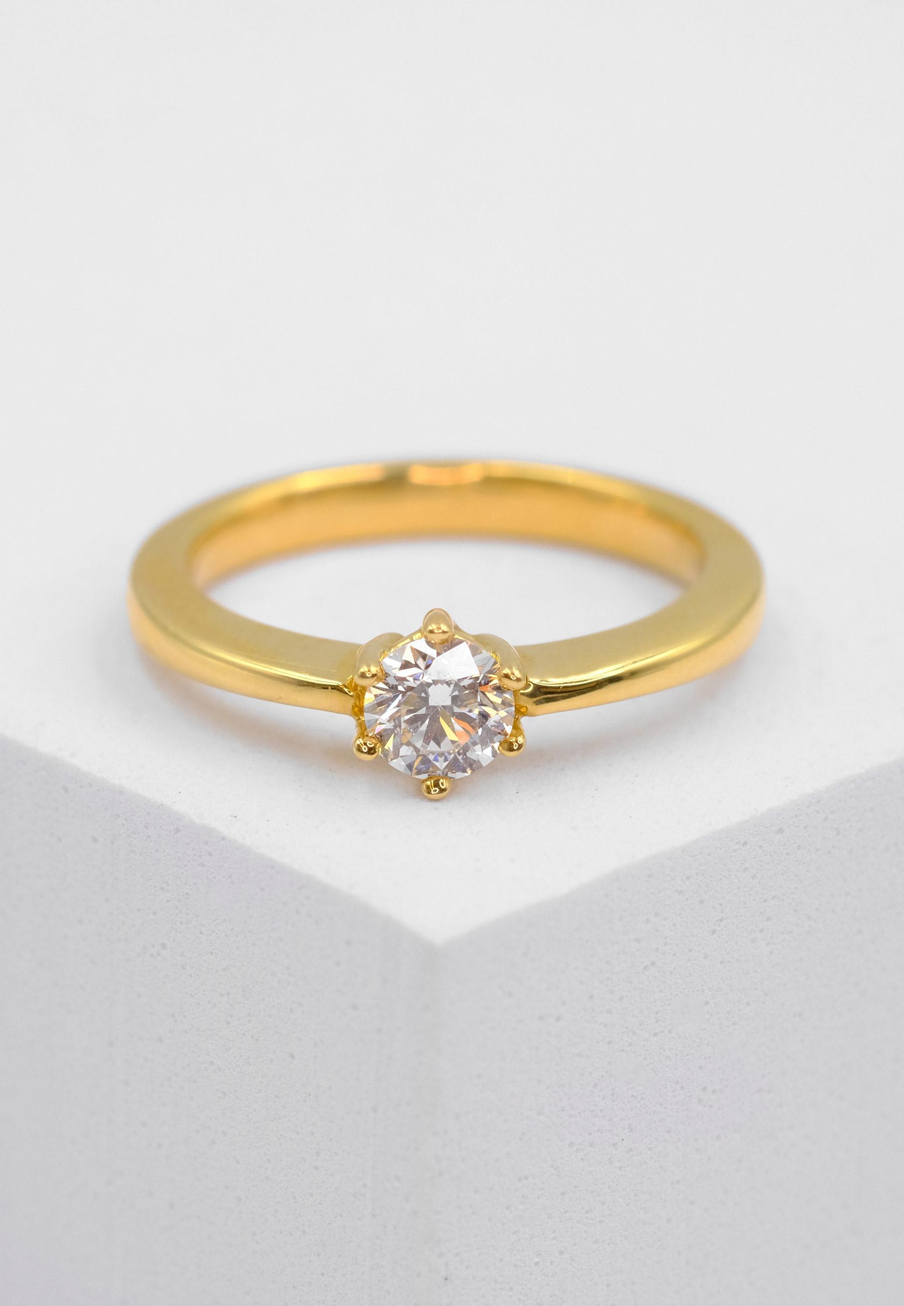 MUAU Schmuck  Solitaire Ring Diamant 0.40ct. Gelbgold 750 