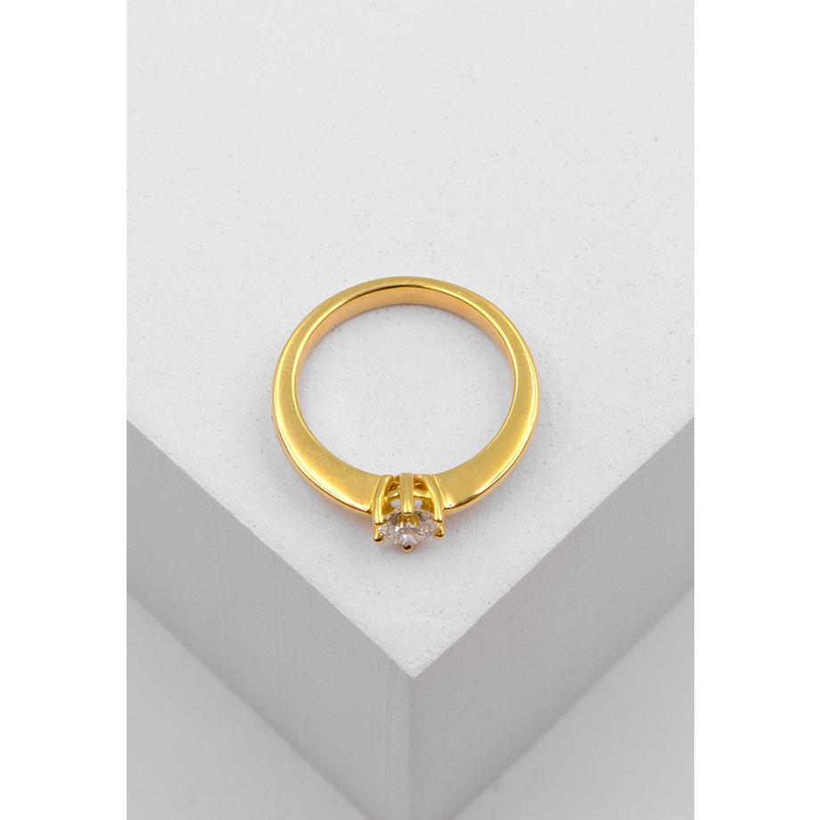 MUAU Schmuck  Solitaire Ring Diamant 0.40ct. Gelbgold 750 