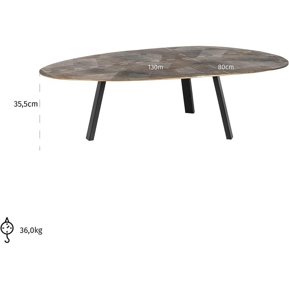 mutoni Table basse Tulum or 130  