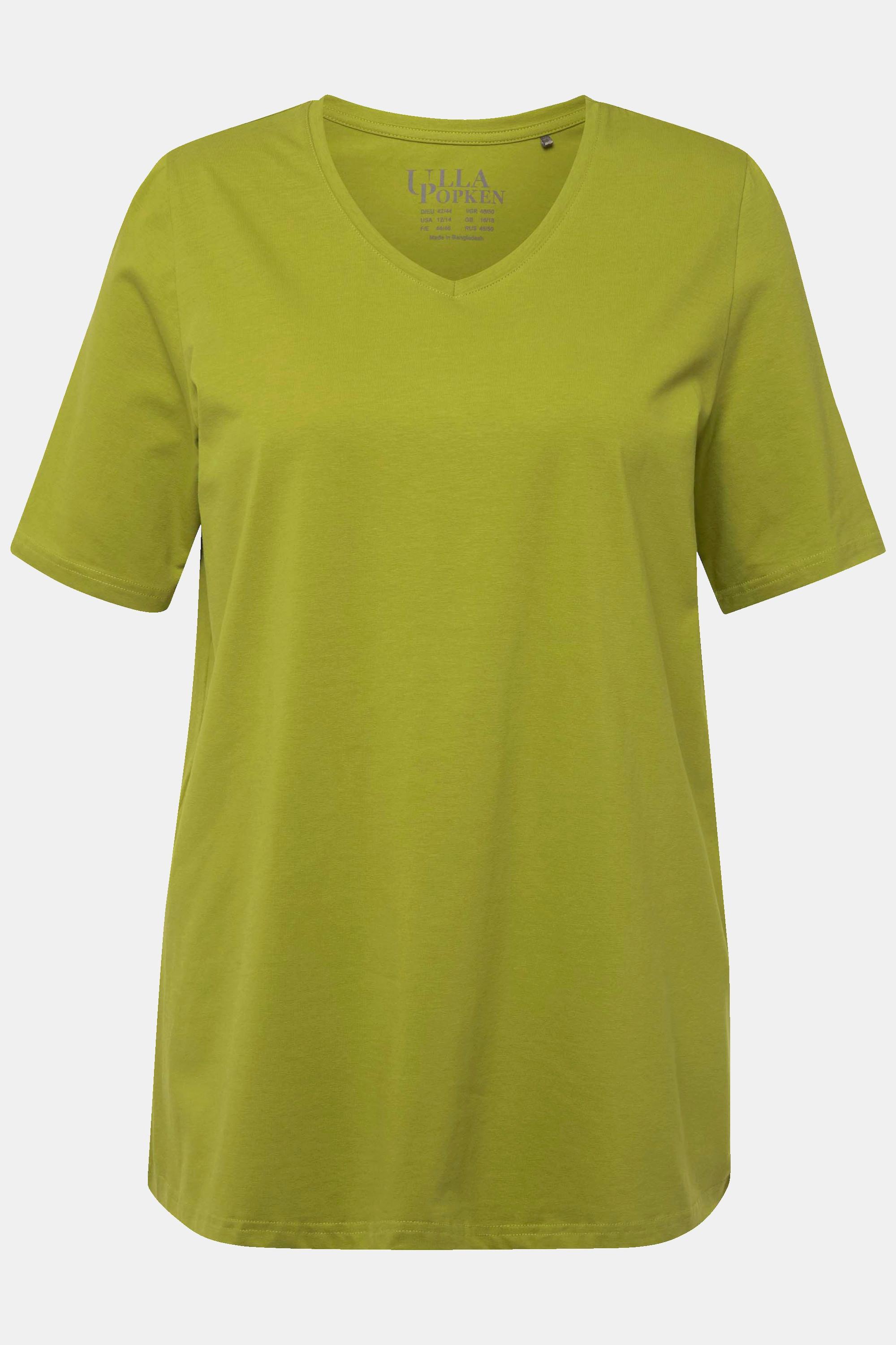 Ulla Popken  T-shirt dal taglio svasato con scollo a V e mezze maniche 