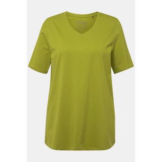 Ulla Popken  T-shirt dal taglio svasato con scollo a V e mezze maniche 