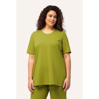 Ulla Popken  T-shirt dal taglio svasato con scollo a V e mezze maniche 