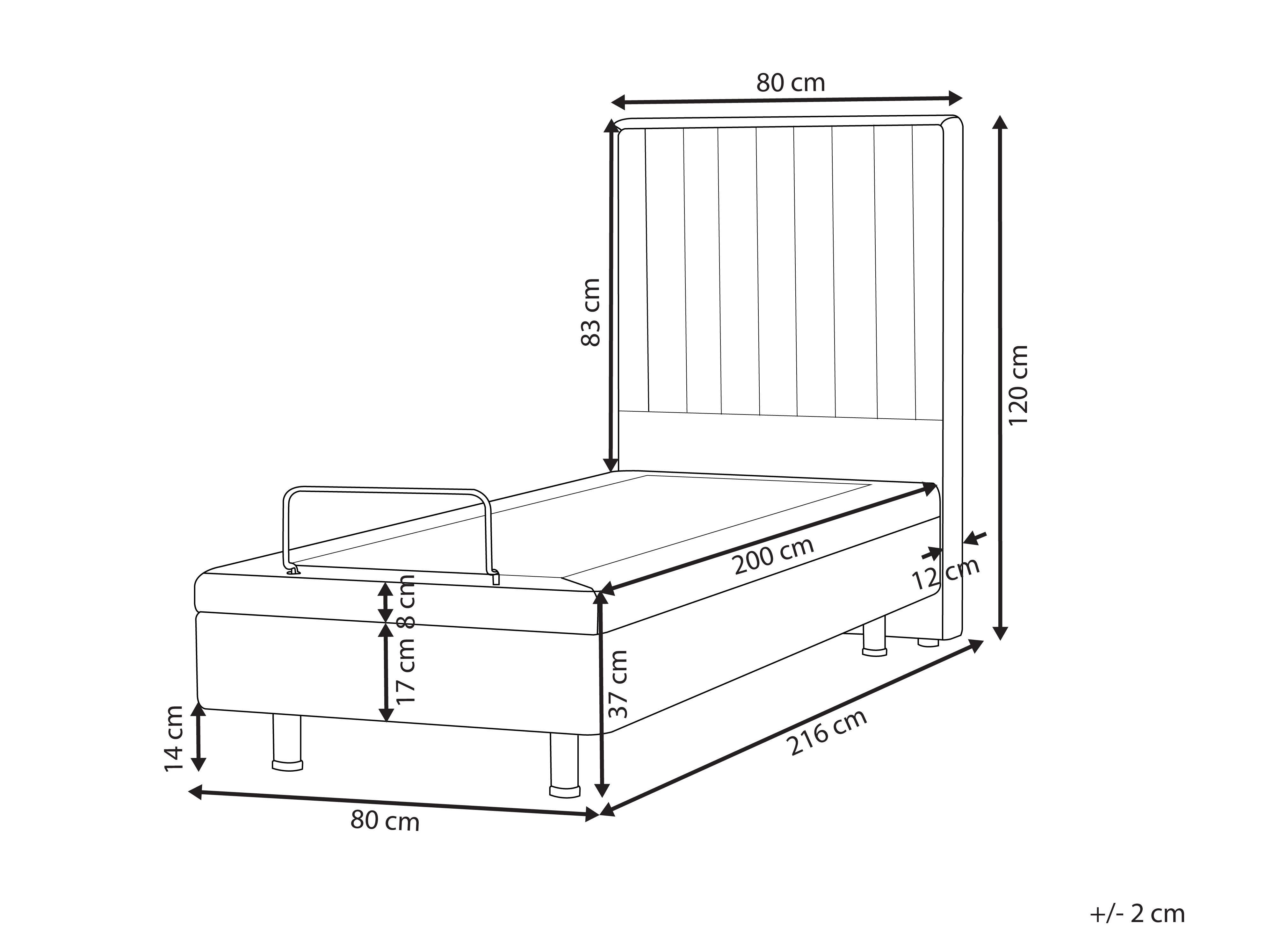 Beliani Letto regolabile en Tessuto Scandinavo DUKE II  