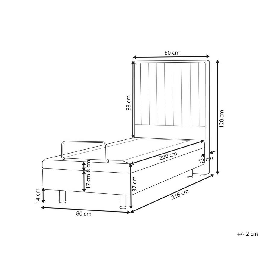 Beliani Lit réglable en Tissu Scandinave DUKE II  
