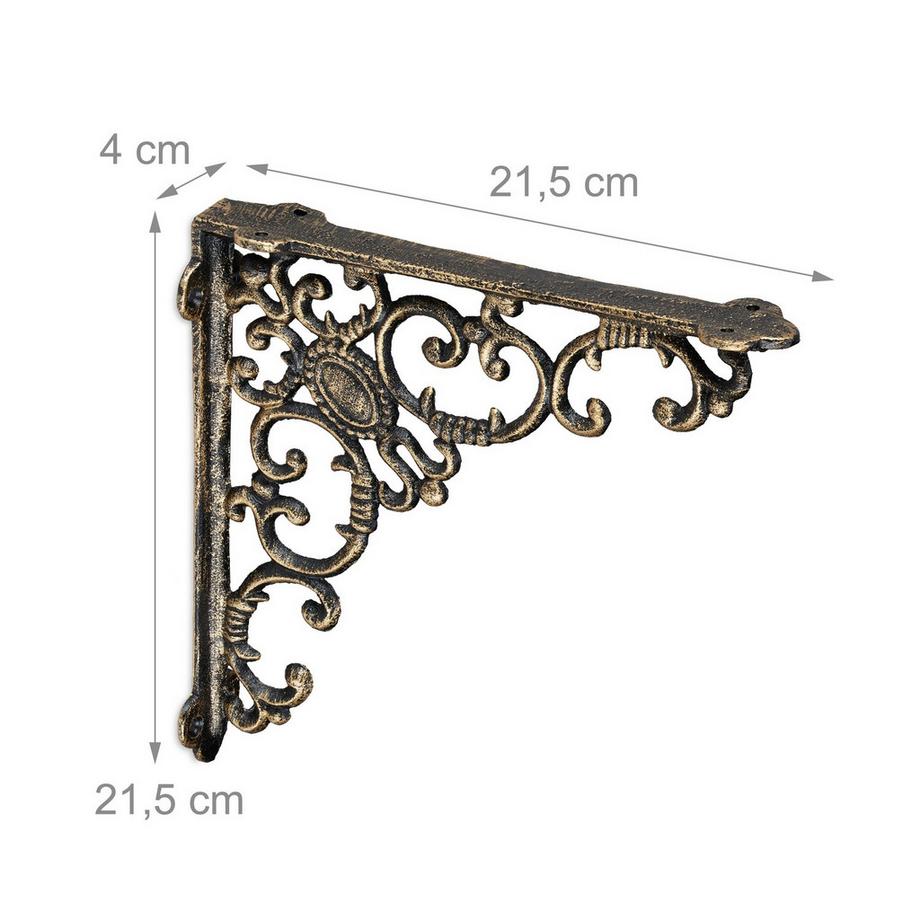B2X 2x supports d'étagère forgés en fonte  