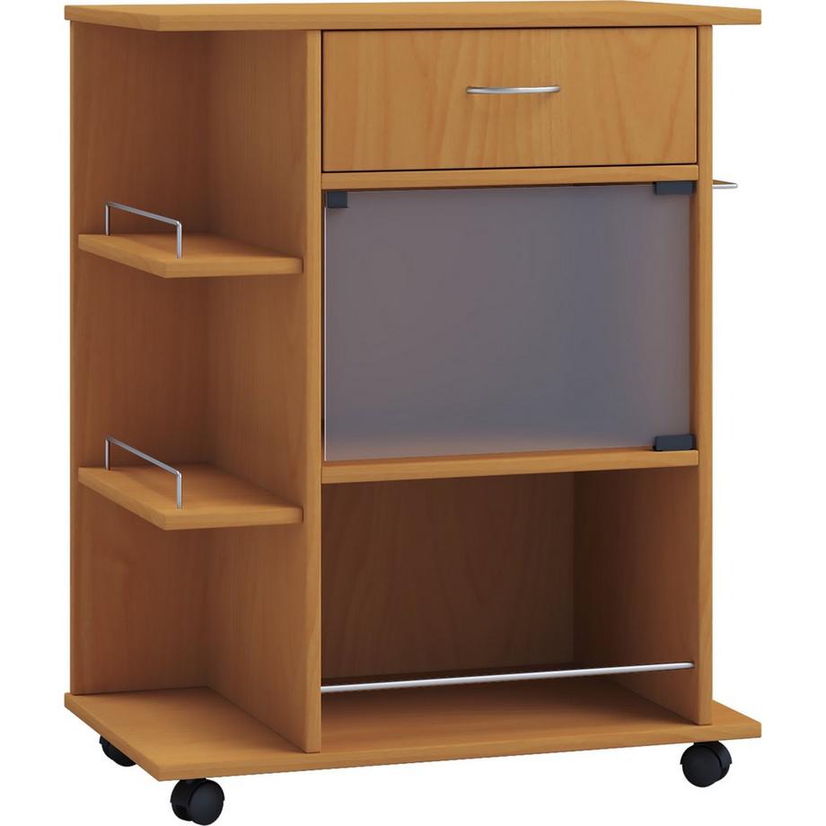 VCM Holz Küchenwagen Servierwagen Rollwagen Ablage rollbar Rollen Schublade Pocis  