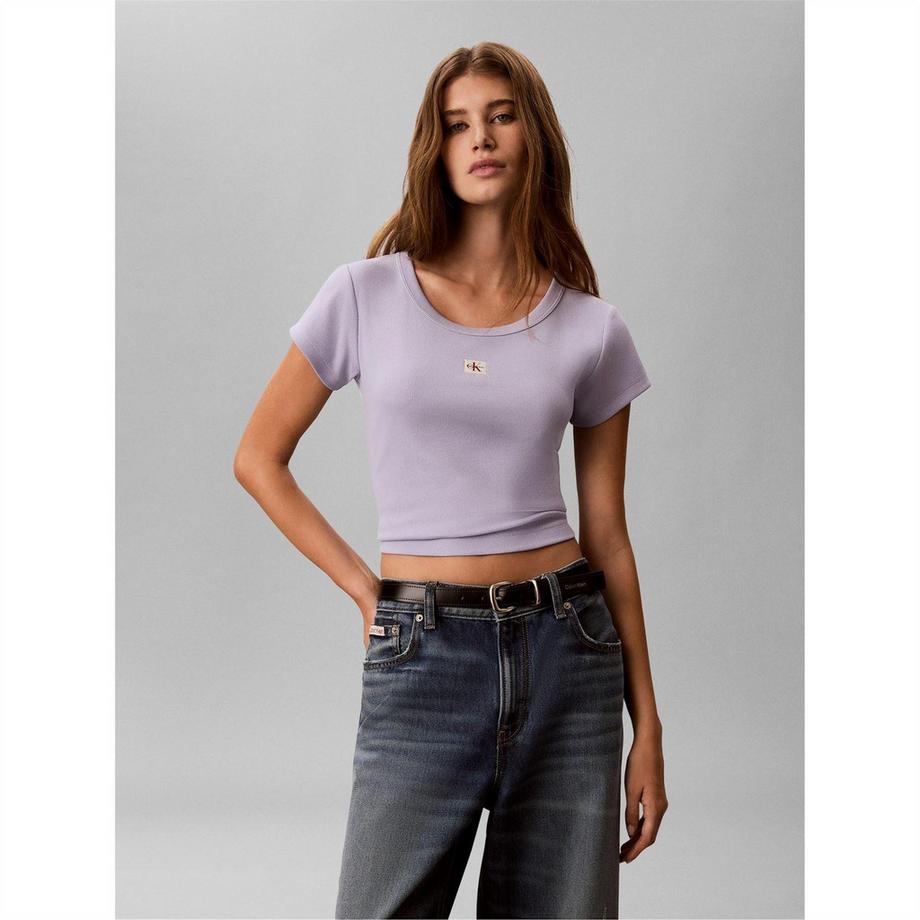 Calvin Klein  Kurzes Top, Gewebter Stoff 