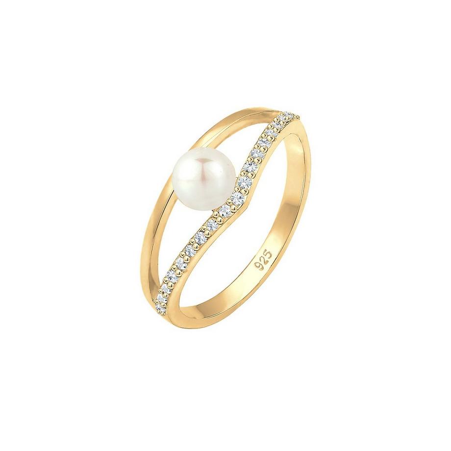 Ring Süßwasserzuchtperle Kristalle